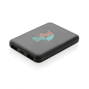 Logo trade advertising products picture of: High Density 5.000 mAh Pocket Powerbank, black