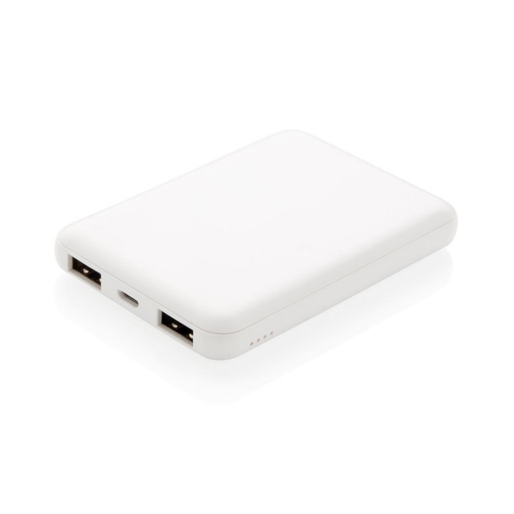 Logotrade promotional item image of: High Density 5.000 mAh Pocket Powerbank, white