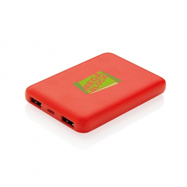 Logotrade advertising products photo of: High Density 5.000 mAh Pocket Powerbank, red