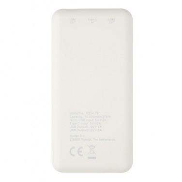 Logotrade promotional gift picture of: High Density 10.000 mAh Pocket Powerbank, white