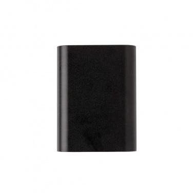 Logo trade promotional merchandise picture of: Aluminium 5.000 mAh Wireless 5W Pocket Powerbank, black