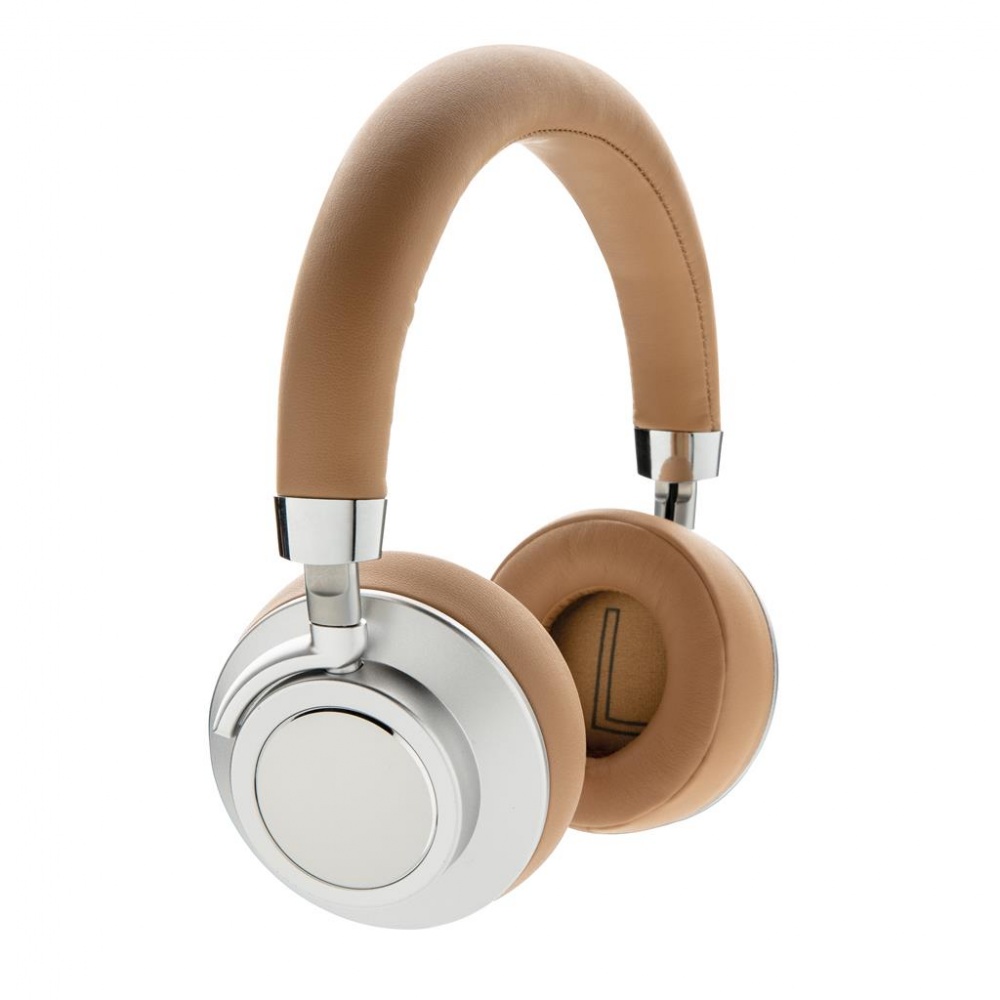 Logo trade promotional merchandise image of: Aria Wireless Comfort Headphone, brown
