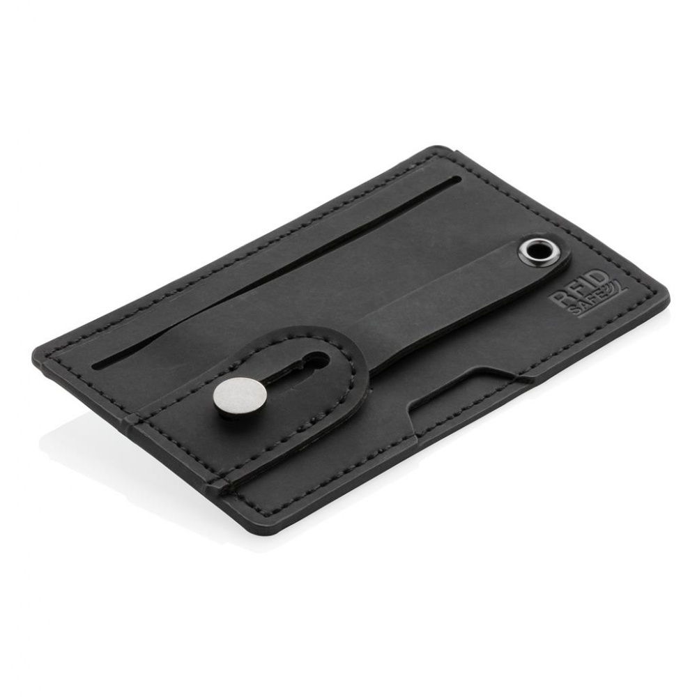 Logotrade promotional item picture of: 3-in-1 Phone Card Holder RFID, black