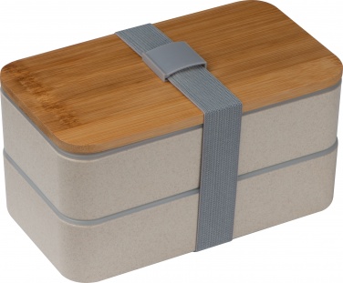 Logotrade promotional items photo of: 2-storey lunch box with cutlery and clasp, beige