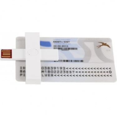 Logo trade corporate gift photo of: +ID smart card reader, USB, white