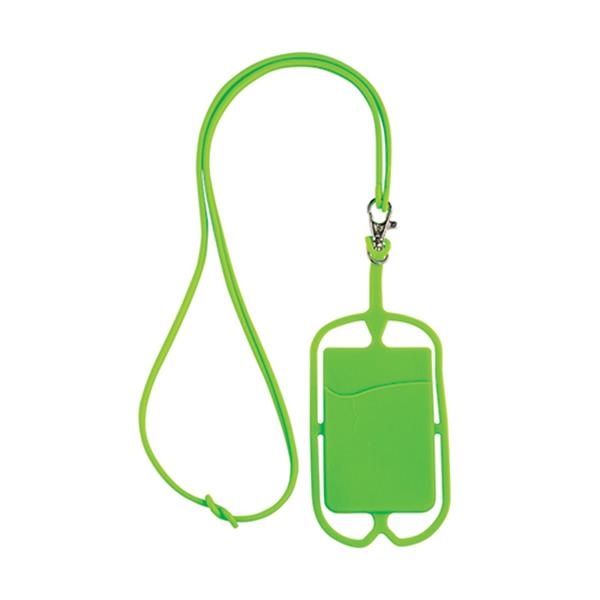 Logo trade corporate gift photo of: Lanyard with cardholder, Green