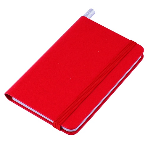 Logo trade promotional merchandise photo of: Notebook A7, Red