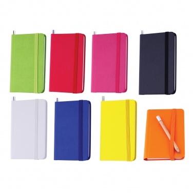 Logo trade promotional merchandise photo of: Notebook A7, White