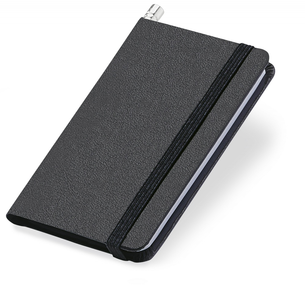 Logo trade promotional gifts image of: Notebook A7, Black/White