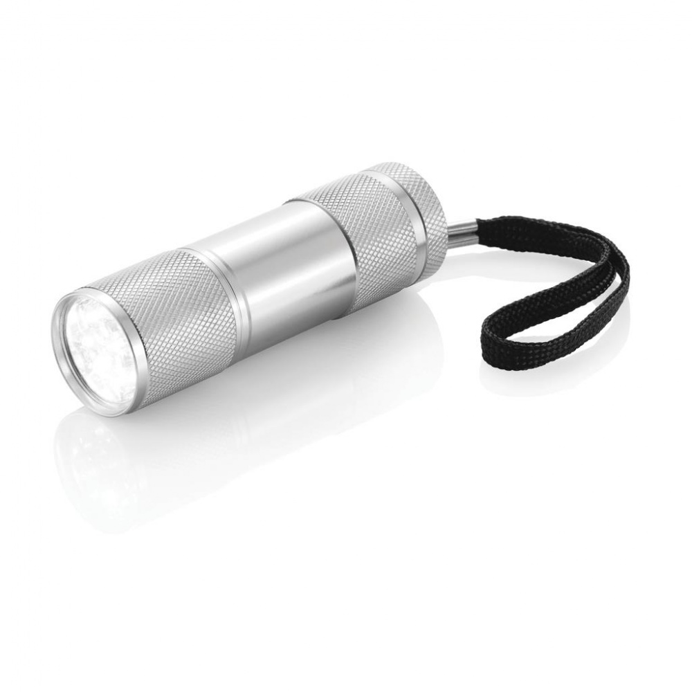 Logotrade promotional product picture of: Quattro torch silver with personalized name and sleeve in a gift wrap