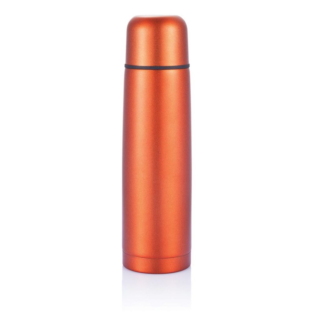 Logotrade promotional giveaway picture of: Stainless steel flask, orange, personalized name, sleeve, gift wrap