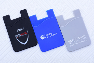 Logo trade business gifts image of: Smart phone silicone back - card holder