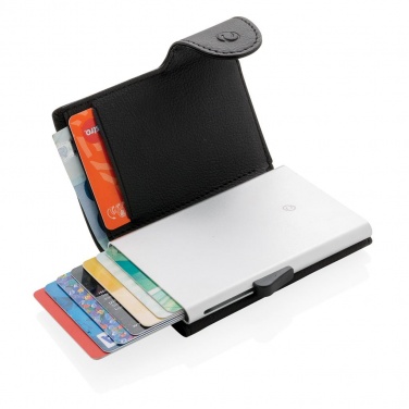 Logo trade promotional item photo of: C-Secure RFID card holder & wallet black with name, sleeve, gift wrap