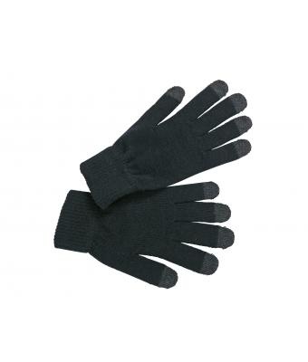 Logo trade promotional items image of: Touch-screen knitted gloves, black