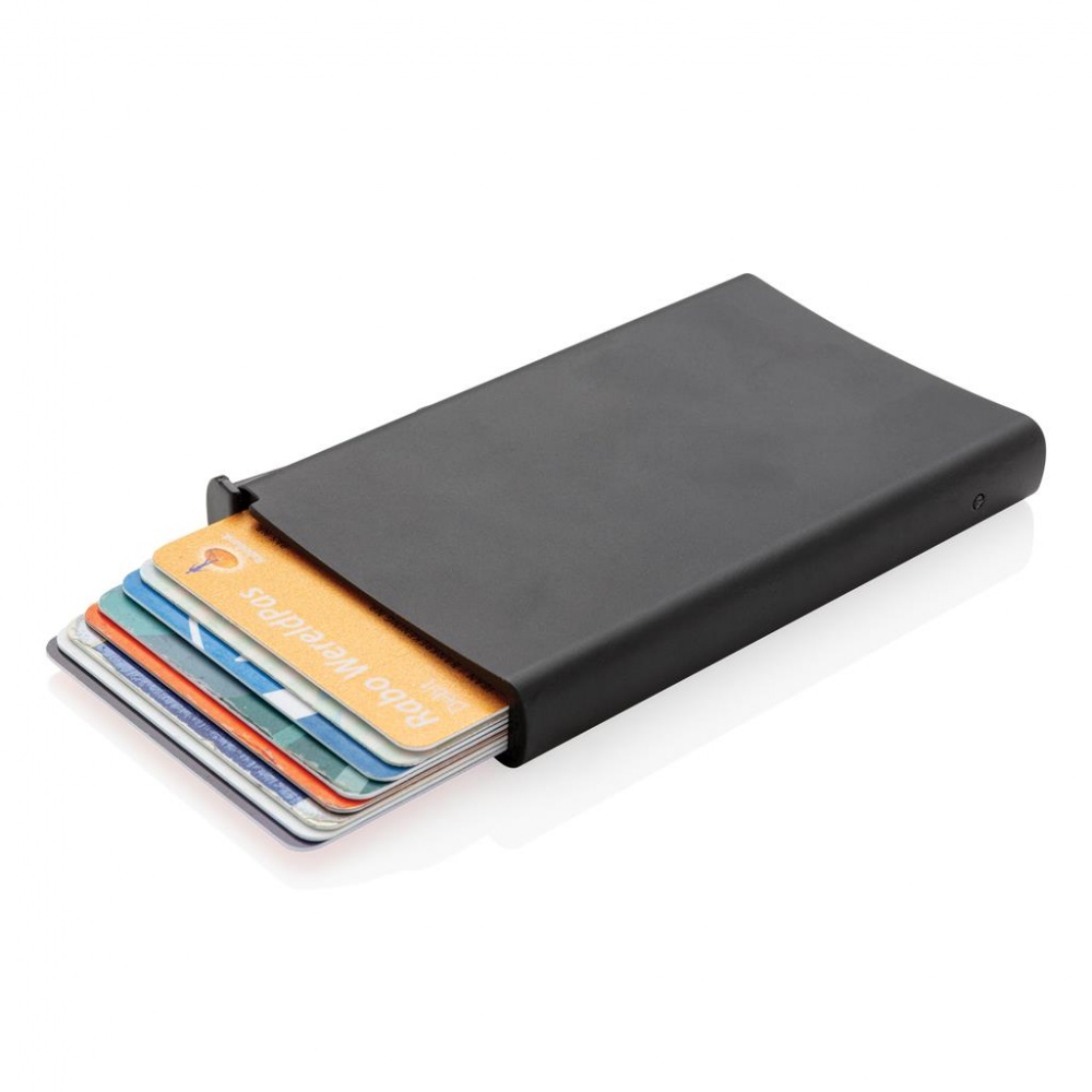 Logotrade corporate gift image of: Standard aluminium RFID cardholder, black
