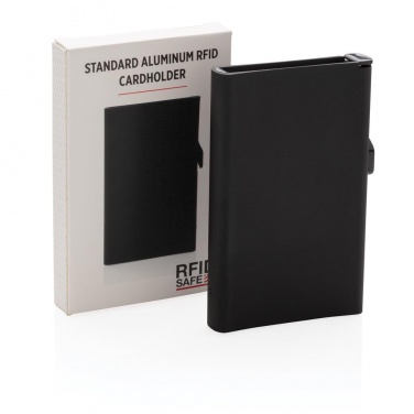 Logo trade corporate gift photo of: Standard aluminium RFID cardholder, black