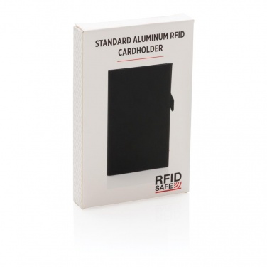 Logo trade promotional products image of: Standard aluminium RFID cardholder, black