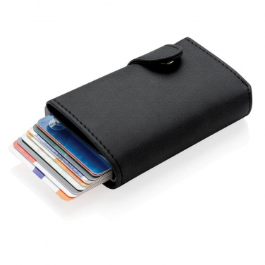 Logo trade promotional product photo of: Standard aluminium RFID cardholder with PU wallet, black