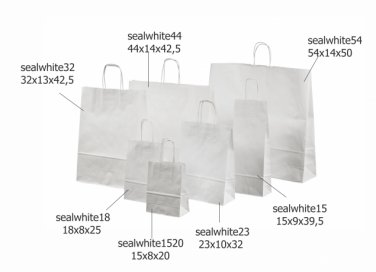 Logotrade corporate gift picture of: PAPERBAG WHITE 23X10X32CM