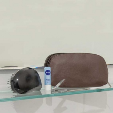 Logo trade promotional giveaways image of: Apple Leather Toiletry Bag