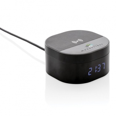 Logotrade promotional item image of: Aria 5W Wireless Charging Digital Clock, black