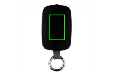 Logo trade business gifts image of: 1.200 mAh Keychain Powerbank with integrated cables, black
