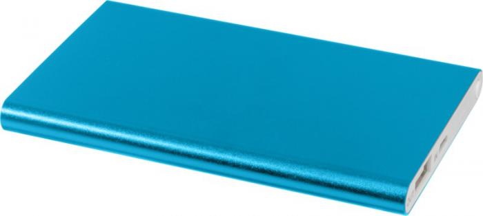 Logotrade promotional product image of: Pep 4000 mAh Aluminium Power Bank, light blue