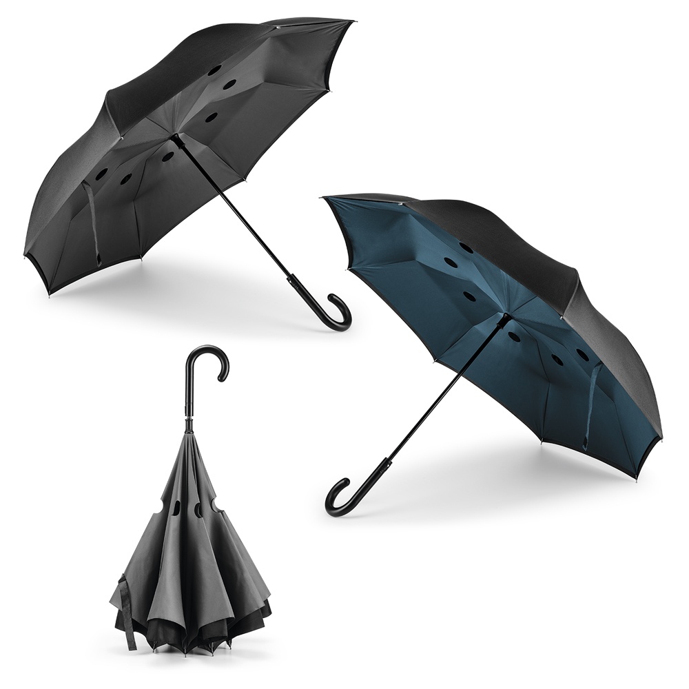 Logo trade promotional gifts picture of: Umbrella Angela, reversible, blue-black