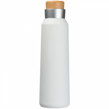 Logotrade business gift image of: Thermos flask with wooden cap 500 ml, White