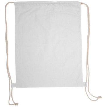 Logotrade corporate gift picture of: ECO Tex certified Gymbag from environmentally friendly cotton , White