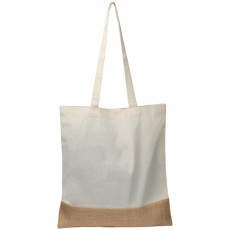 Carrying bag with jute bottom, White
