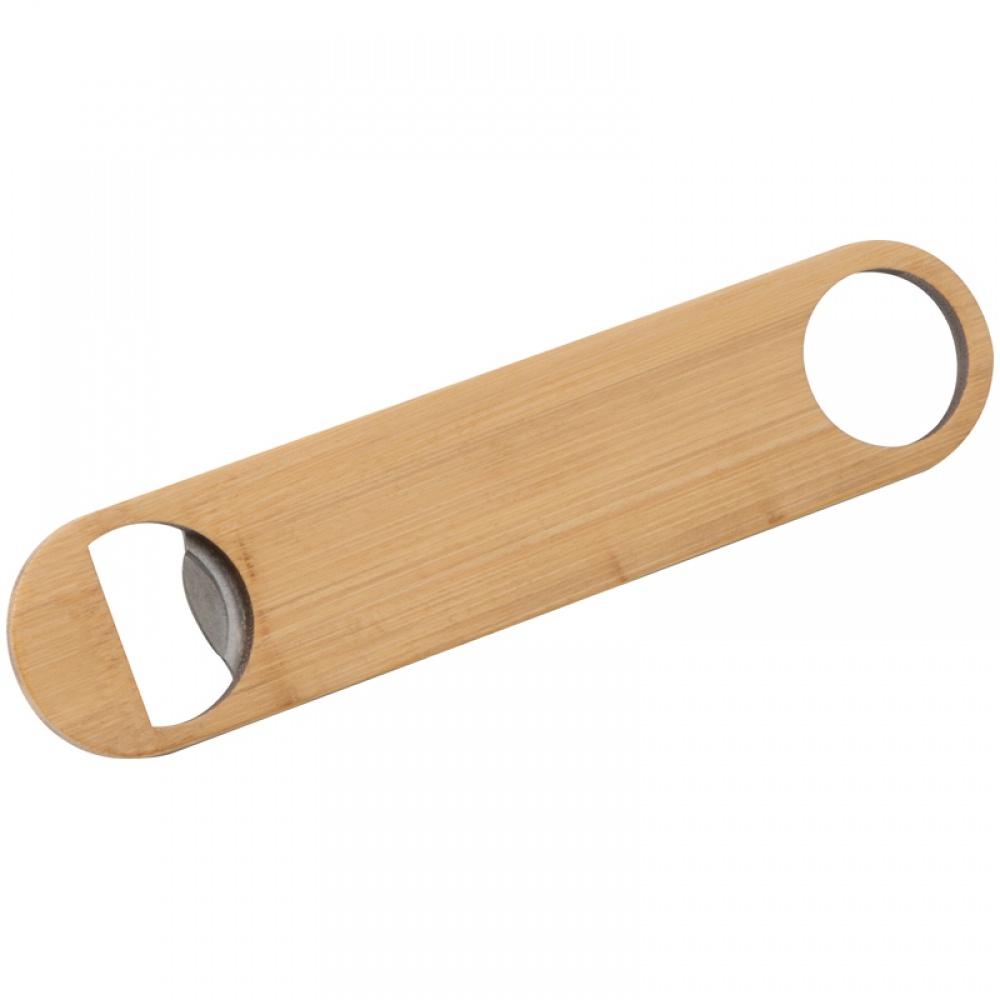 Logotrade advertising product picture of: Bamboo-metal bottle opener, Beige
