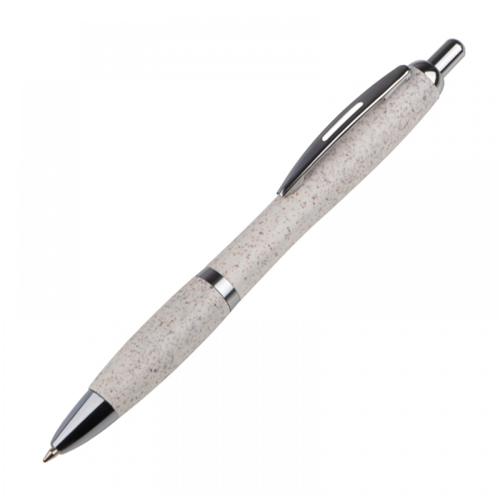 Logotrade corporate gifts photo of: Wheat straw ballpen with silver applications, Beige