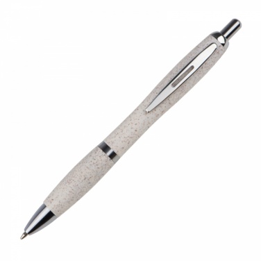 Logotrade promotional merchandise photo of: Wheat straw ballpen with silver applications, Beige