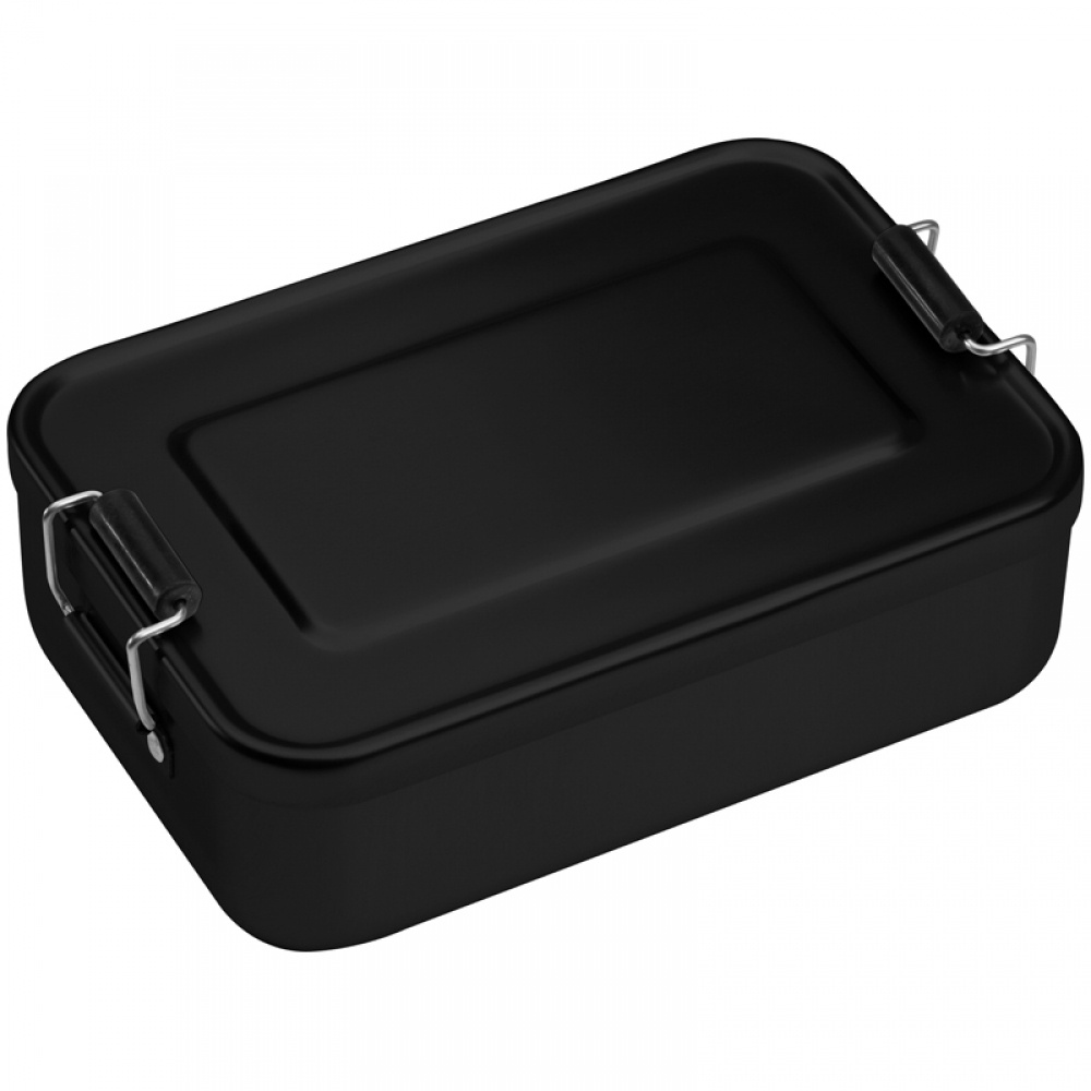 Logotrade promotional gift picture of: Aluminum lunch box with closure, Black