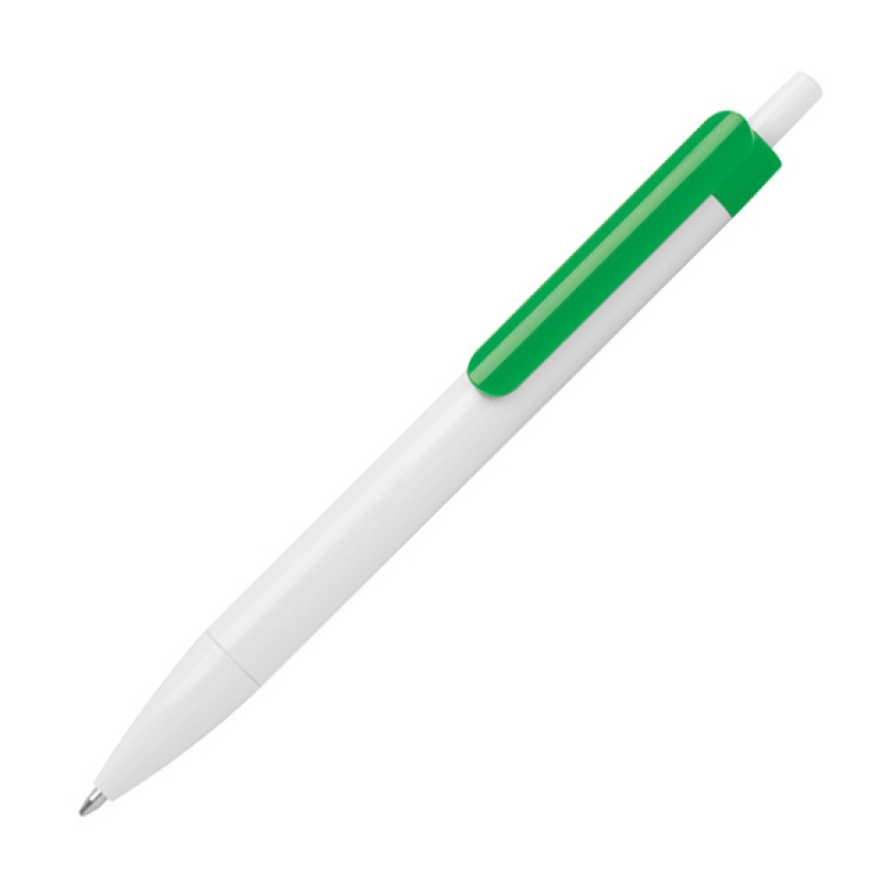 Logo trade promotional gift photo of: Ballpen with colored clip, Green