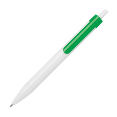 Logo trade promotional giveaways picture of: Ballpen with colored clip, Green