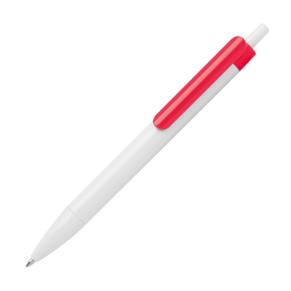 Logotrade promotional giveaway image of: Ballpen with colored clip, Red