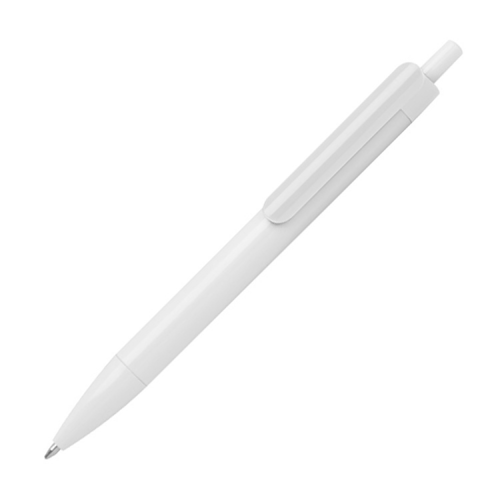 Logotrade promotional giveaways photo of: Ballpen with colored clip, White