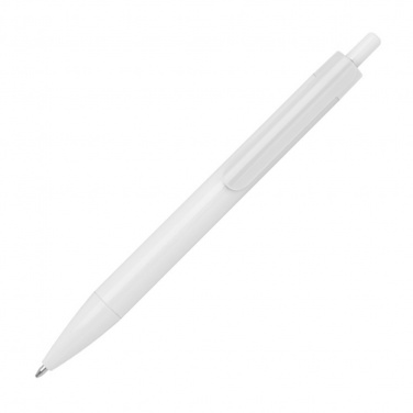Logo trade promotional items image of: Ballpen with colored clip, White
