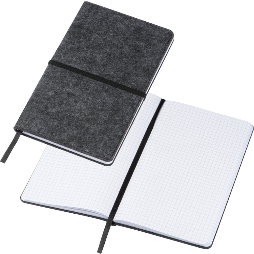 Logotrade promotional gift picture of: Felt notebook A5, Grey