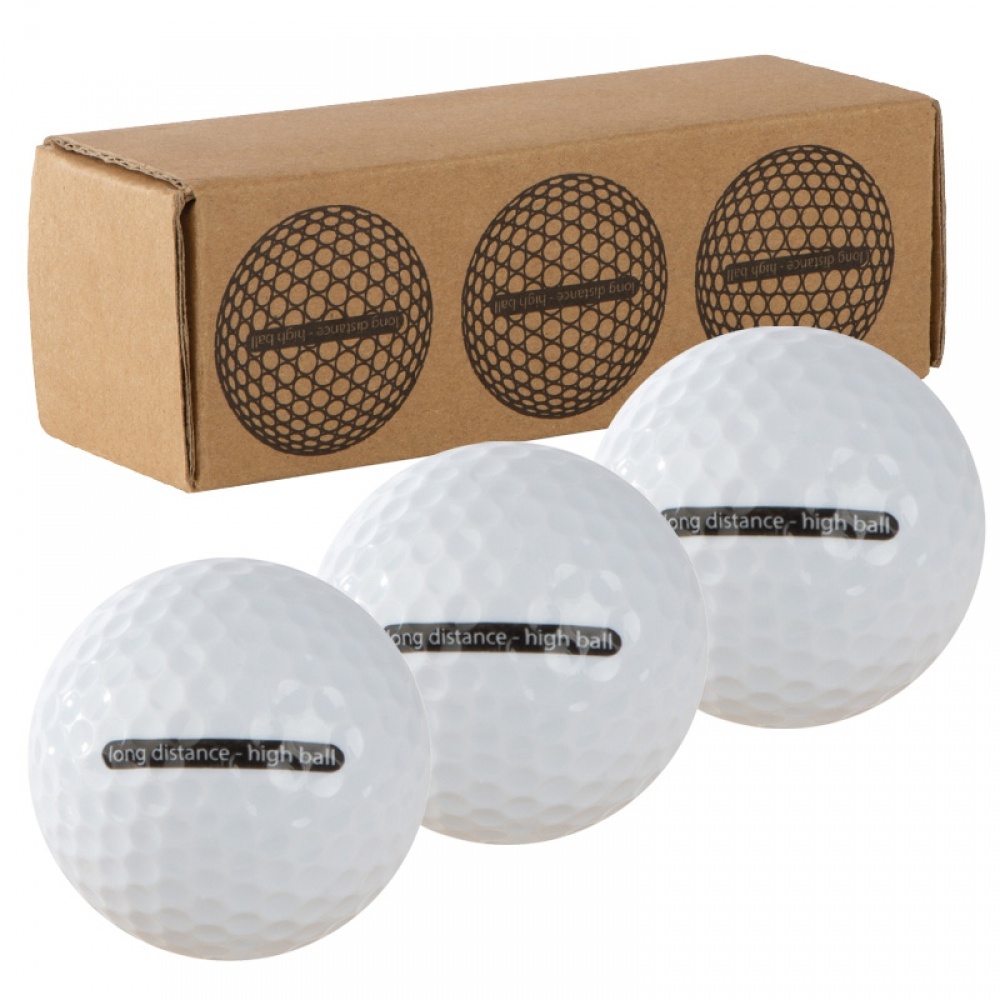 Logo trade business gifts image of: Golf balls, White