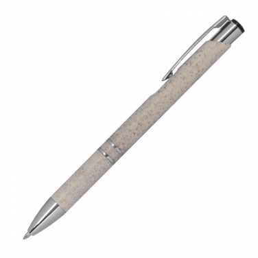Logotrade promotional giveaway picture of: Nature ballpen with silver applications, Beige