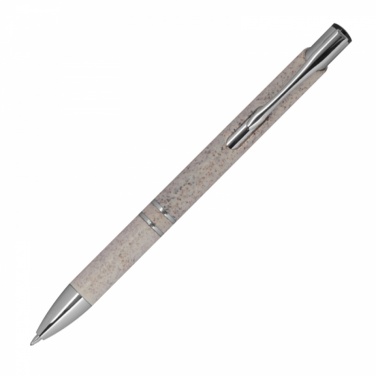 Logo trade promotional products image of: Nature ballpen with silver applications, Beige