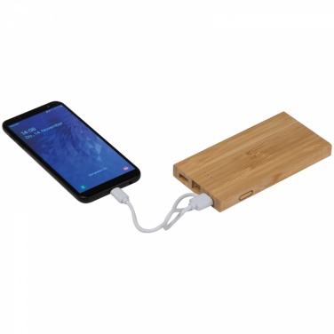 Logotrade promotional product image of: Bamboo power bank, Beige
