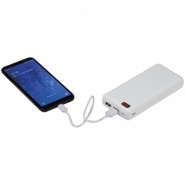 Logo trade promotional products picture of: Power bank 20.000 mAh, White