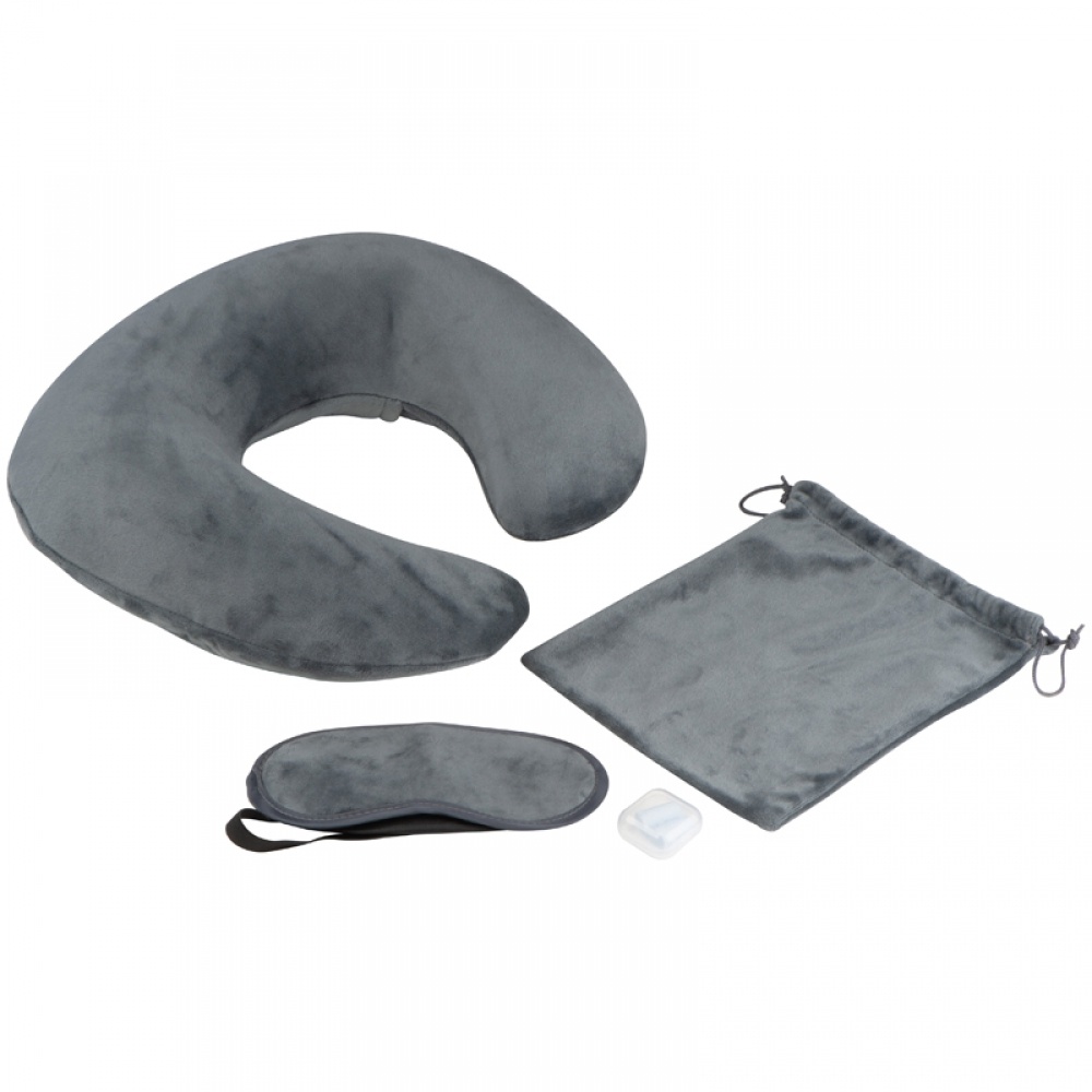 Logotrade promotional merchandise picture of: Travel set with neck pillow, sleep mask, and laundry bag