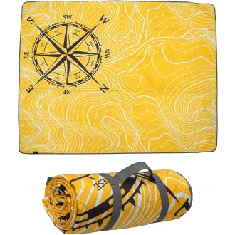 Logo trade promotional merchandise photo of: Foldable picnic blanket ALVERNIA, Yellow