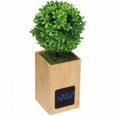 Bamboo desk clock, Beige