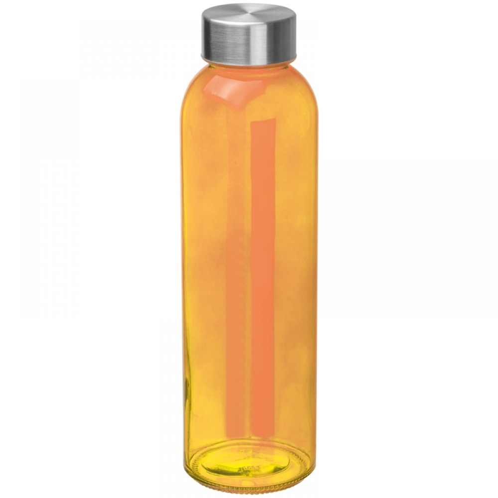 Logo trade advertising products image of: Transparent drinking bottle with grey lid, orange